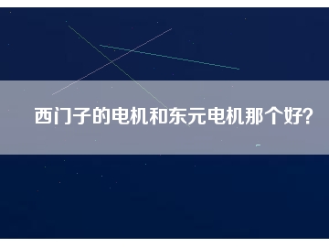 西門子的電機(jī)和東元電機(jī)那個(gè)好？