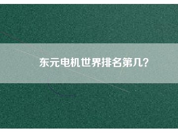 東元電機世界排名第幾？