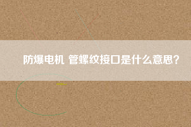 防爆電機(jī) 管螺紋接口是什么意思？