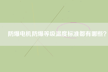 防爆電機(jī)防爆等級(jí)溫度標(biāo)準(zhǔn)都有哪些？