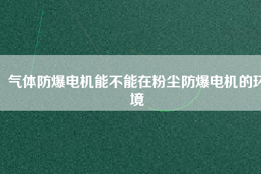 氣體防爆電機能不能在粉塵防爆電機的環(huán)境