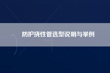 防護(hù)撓性管選型說明與舉例