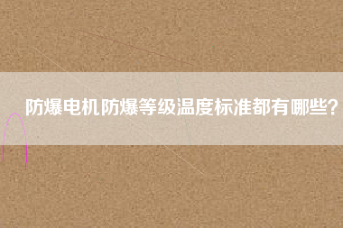 防爆電機防爆等級溫度標(biāo)準(zhǔn)都有哪些？
